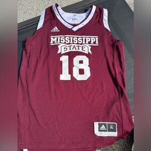Adidas Mississippi State Maroon and White Jersey